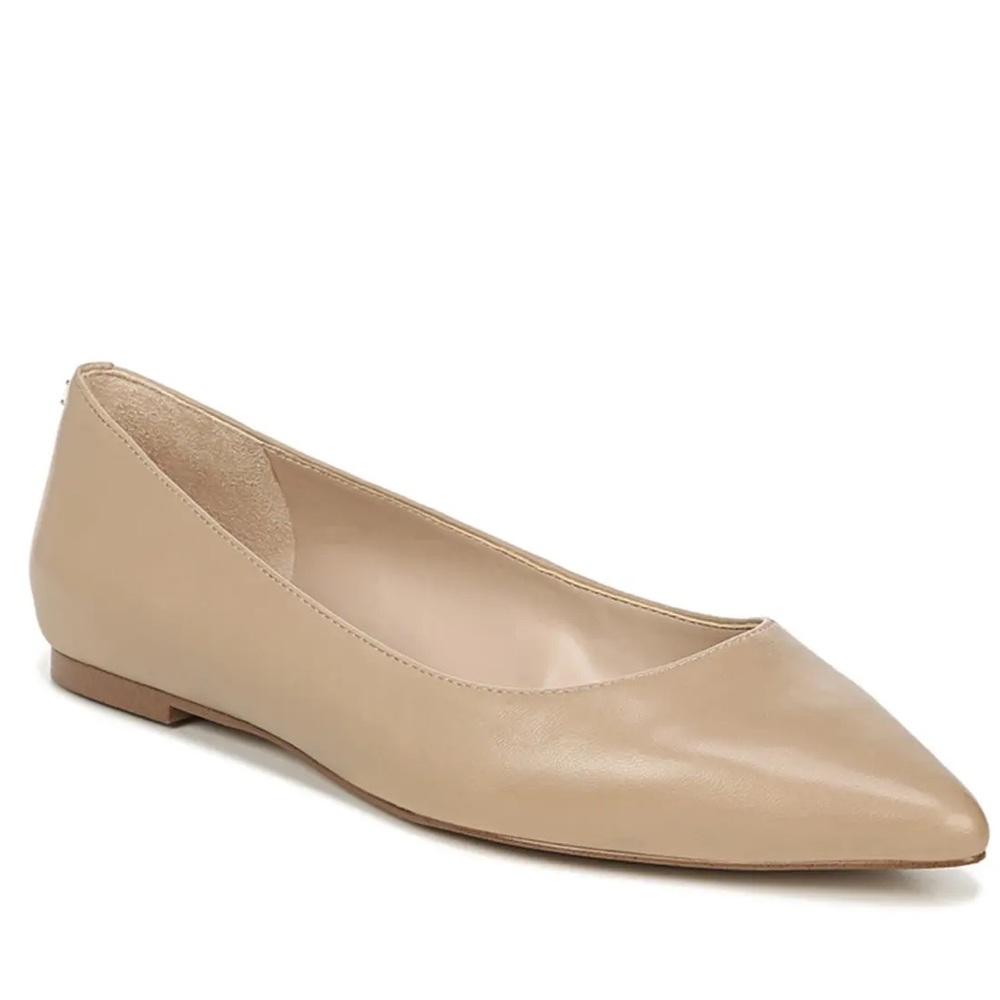 SAM EDELMAN Rae Pointy Toe Ballet Flat 6.5 beige